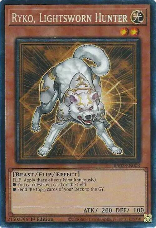 Ryko, Lightsworn Hunter (PCR) RA02-EN003 card from 25th Anniversary Rarity Collection II
