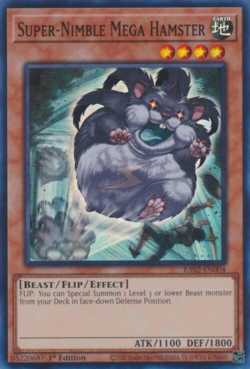 Super-Nimble Mega Hamster RA02-EN004 card from 25th Anniversary Rarity Collection II