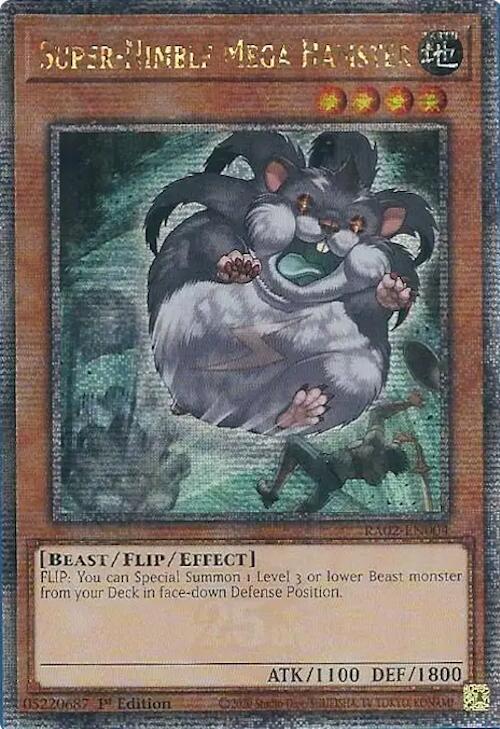Super-Nimble Mega Hamster (Quarter Century Secret Rare) RA02-EN004 card from 25th Anniversary Rarity Collection II