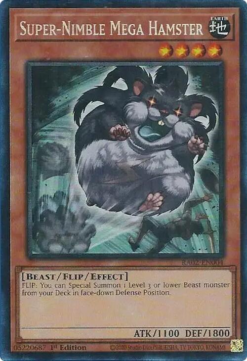 Super-Nimble Mega Hamster (PCR) RA02-EN004 card from 25th Anniversary Rarity Collection II