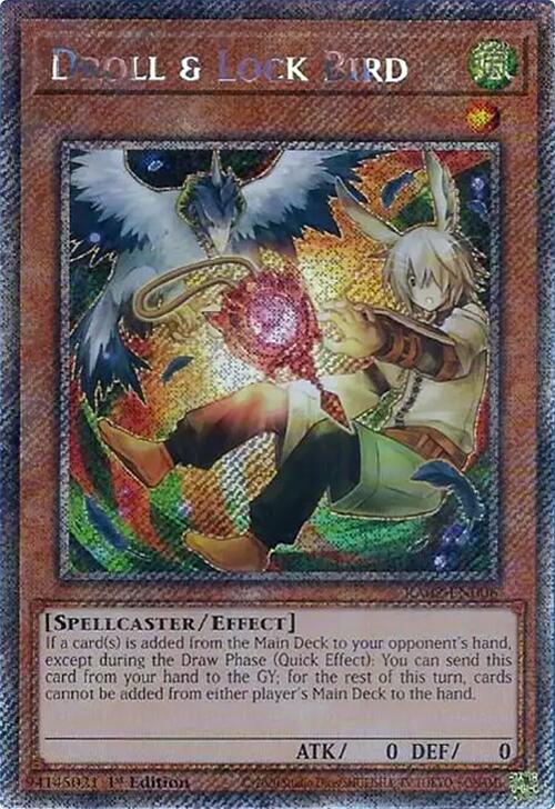 Droll & Lock Bird (Alternate Art) (Platinum Secret Rare) RA02-EN006 card from 25th Anniversary Rarity Collection II