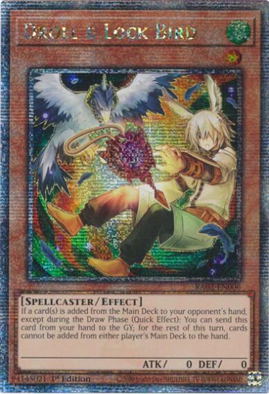 Droll & Lock Bird (Alternate Art) (Quarter Century Secret Rare) RA02-EN006 card from 25th Anniversary Rarity Collection II