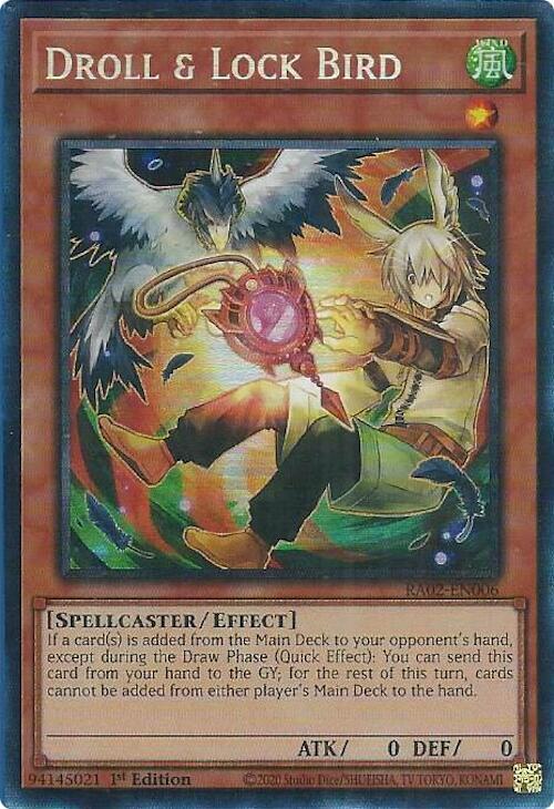 Droll & Lock Bird (Alternate Art) (PCR) RA02-EN006 card from 25th Anniversary Rarity Collection II