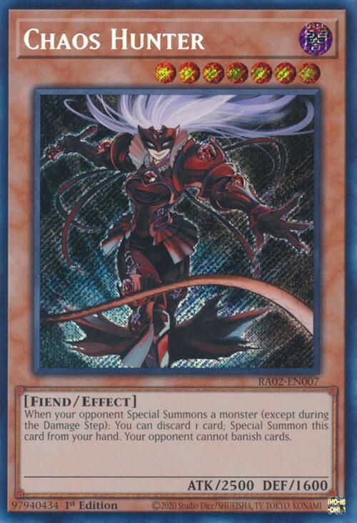 Chaos Hunter (Secret Rare) RA02-EN007 card from 25th Anniversary Rarity Collection II