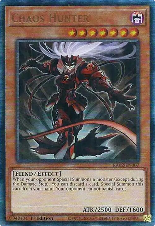 Chaos Hunter (PUR) RA02-EN007 card from 25th Anniversary Rarity Collection II