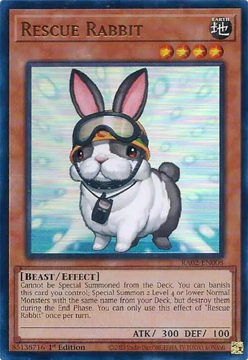 Rescue Rabbit (UR) RA02-EN008 card from 25th Anniversary Rarity Collection II