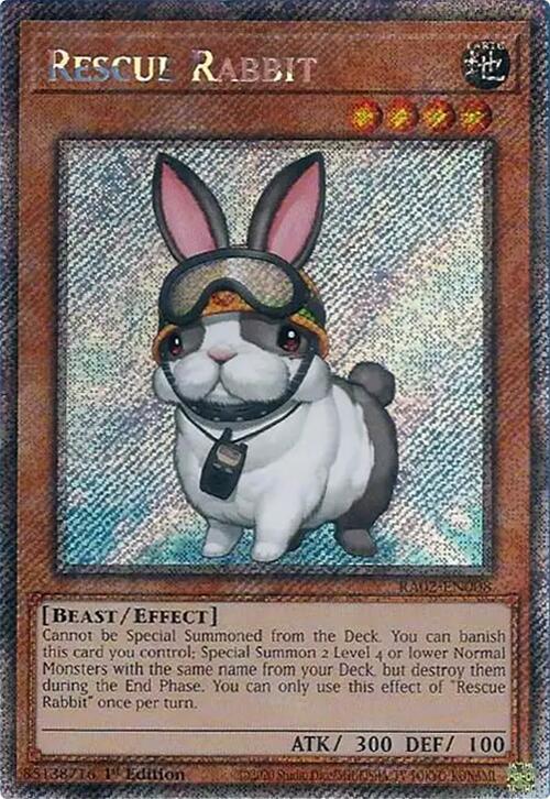 Rescue Rabbit (Platinum Secret Rare) RA02-EN008 card from 25th Anniversary Rarity Collection II
