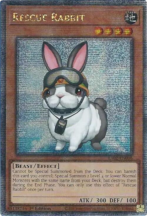 Rescue Rabbit (Quarter Century Secret Rare) RA02-EN008 card from 25th Anniversary Rarity Collection II