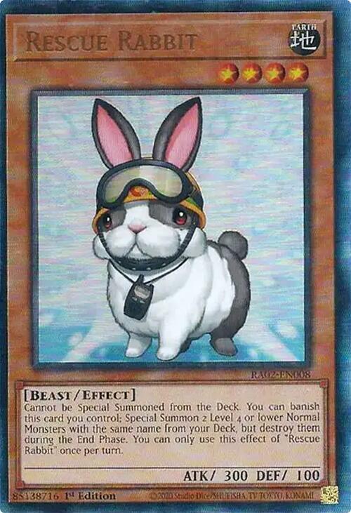 Rescue Rabbit (PUR) RA02-EN008 card from 25th Anniversary Rarity Collection II