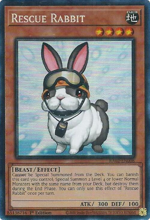 Rescue Rabbit (PCR) RA02-EN008 card from 25th Anniversary Rarity Collection II