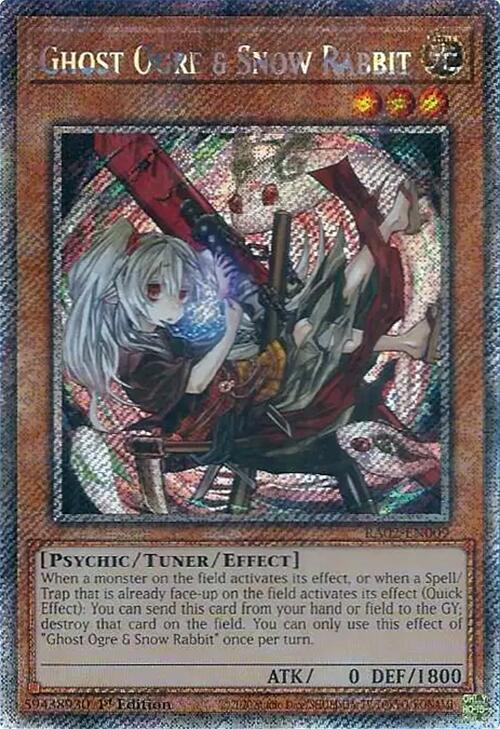 Ghost Ogre & Snow Rabbit (Alternate Art) (Platinum Secret Rare) RA02-EN009 card from 25th Anniversary Rarity Collection II