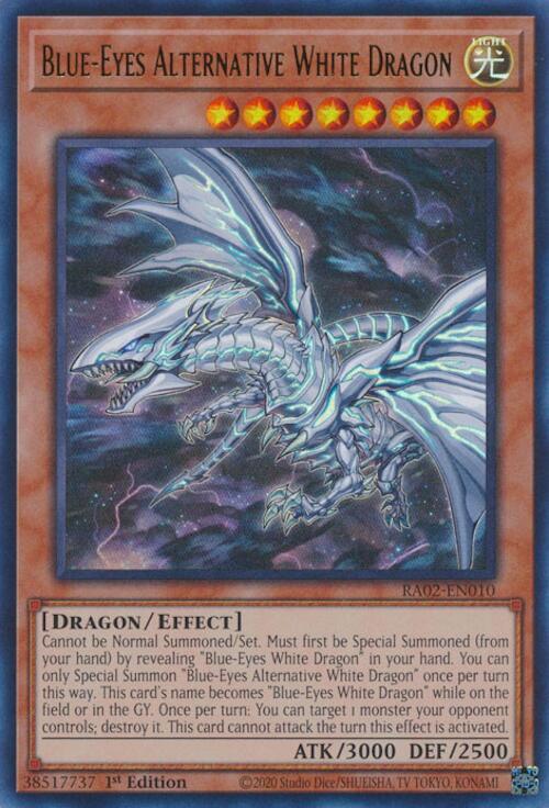 Blue-Eyes Alternative White Dragon RA02-EN010 card from 25th Anniversary Rarity Collection II