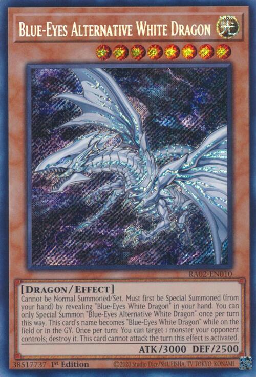 Blue-Eyes Alternative White Dragon (Secret Rare) RA02-EN010 card from 25th Anniversary Rarity Collection II