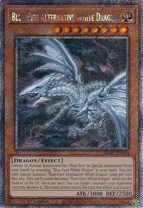 Blue-Eyes Alternative White Dragon (Platinum Secret Rare) RA02-EN010 card from 25th Anniversary Rarity Collection II