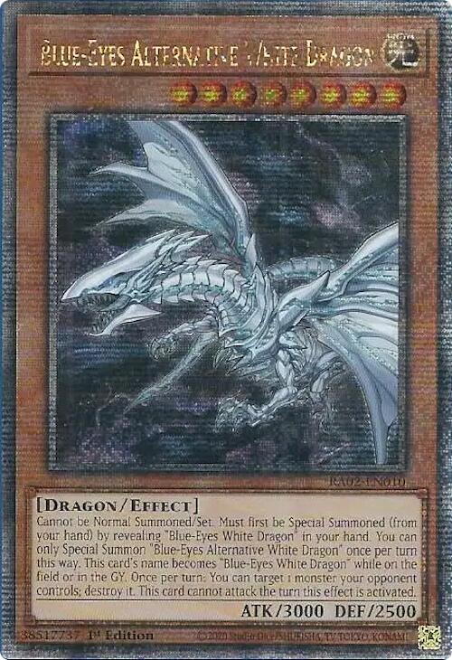 Blue-Eyes Alternative White Dragon (Quarter Century Secret Rare) RA02-EN010 card from 25th Anniversary Rarity Collection II