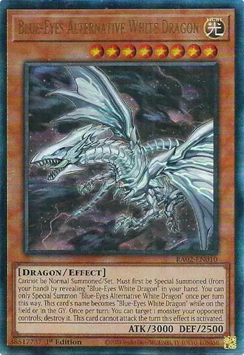 Blue-Eyes Alternative White Dragon (PUR) RA02-EN010 card from 25th Anniversary Rarity Collection II