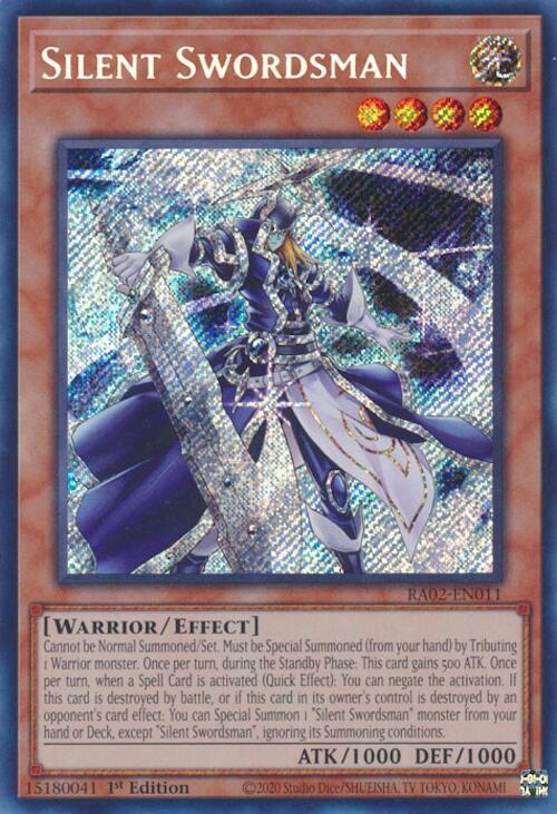 Silent Swordsman (Secret Rare) RA02-EN011 card from 25th Anniversary Rarity Collection II