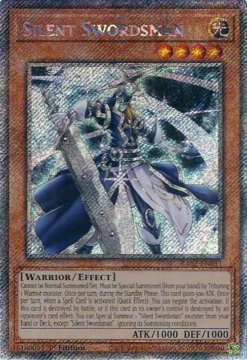 Silent Swordsman (Platinum Secret Rare) RA02-EN011 card from 25th Anniversary Rarity Collection II