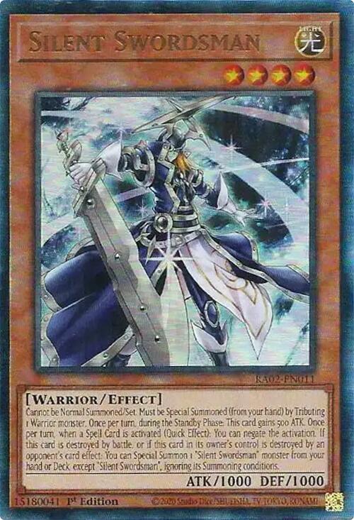 Silent Swordsman (PUR) RA02-EN011 card from 25th Anniversary Rarity Collection II