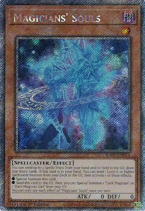 Magicians' Souls (Platinum Secret Rare) RA02-EN014 card from 25th Anniversary Rarity Collection II