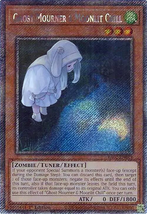 Ghost Mourner & Moonlit Chill (Alternate Art) (Platinum Secret Rare) RA02-EN015 card from 25th Anniversary Rarity Collection II