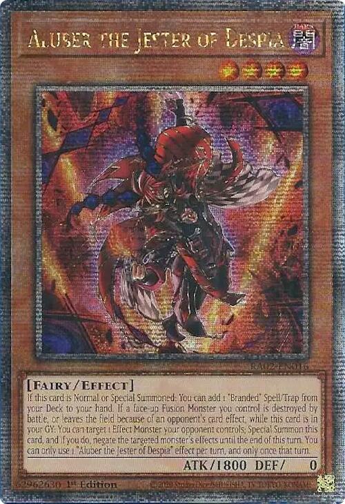 Aluber the Jester of Despia (Quarter Century Secret Rare) RA02-EN016 card from 25th Anniversary Rarity Collection II