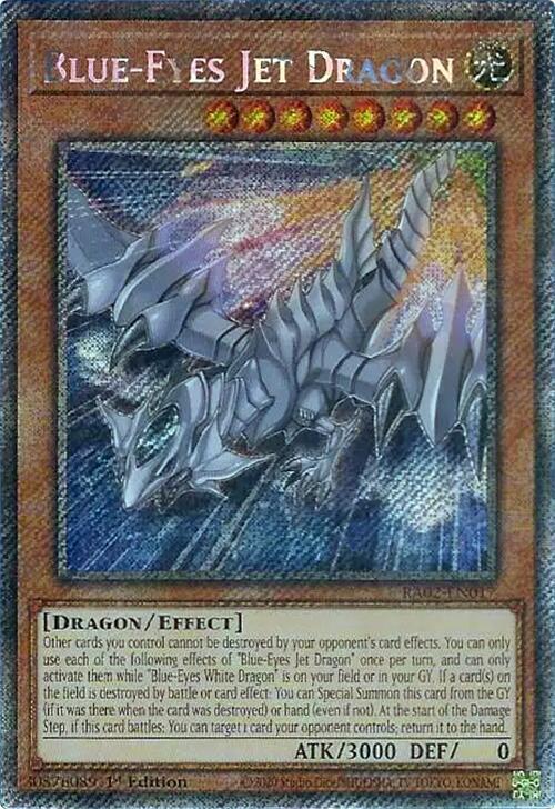 Blue-Eyes Jet Dragon (Platinum Secret Rare) RA02-EN017 card from 25th Anniversary Rarity Collection II