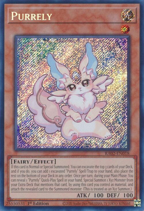 Purrely (Secret Rare) RA02-EN018 card from 25th Anniversary Rarity Collection II