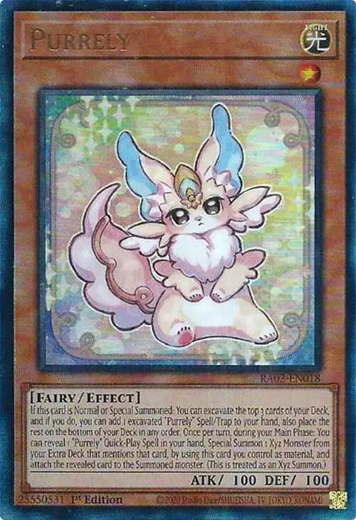 Purrely (PUR) RA02-EN018 card from 25th Anniversary Rarity Collection II