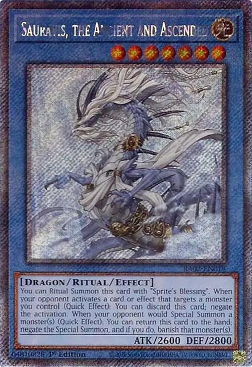 Sauravis, the Ancient and Ascended (Platinum Secret Rare) RA02-EN019 card from 25th Anniversary Rarity Collection II