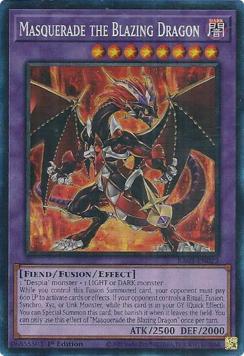 Masquerade the Blazing Dragon (PCR) RA02-EN022 card from 25th Anniversary Rarity Collection II