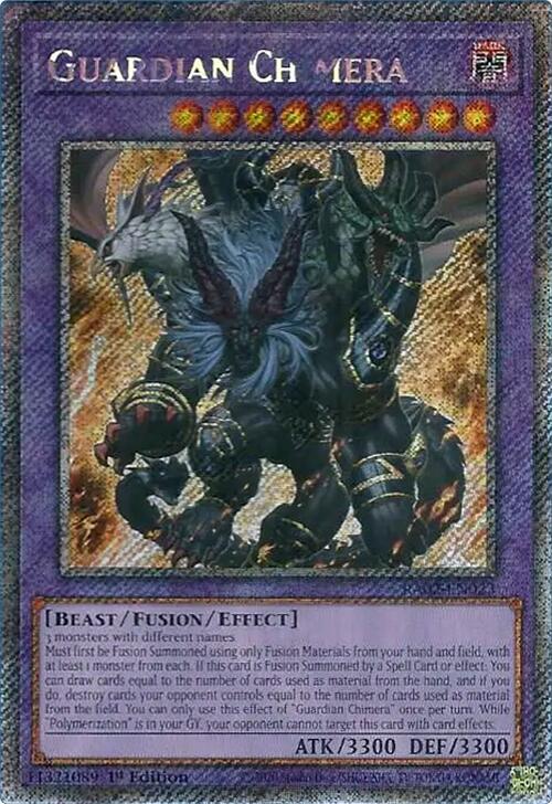 Guardian Chimera (Platinum Secret Rare) RA02-EN023 card from 25th Anniversary Rarity Collection II