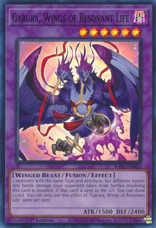 Garura, Wings of Resonant Life RA02-EN024 card from 25th Anniversary Rarity Collection II