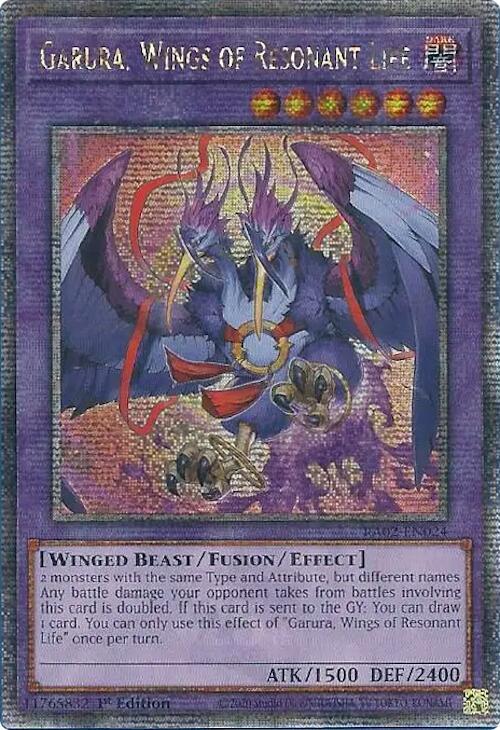 Garura, Wings of Resonant Life (Quarter Century Secret Rare) RA02-EN024 card from 25th Anniversary Rarity Collection II