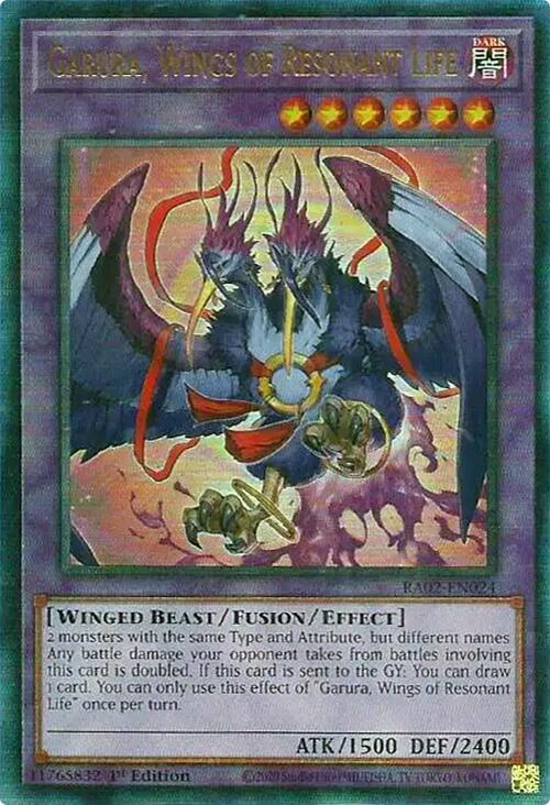 Garura, Wings of Resonant Life (PUR) RA02-EN024 card from 25th Anniversary Rarity Collection II