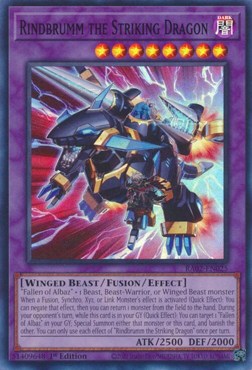 Rindbrumm the Striking Dragon RA02-EN025 card from 25th Anniversary Rarity Collection II