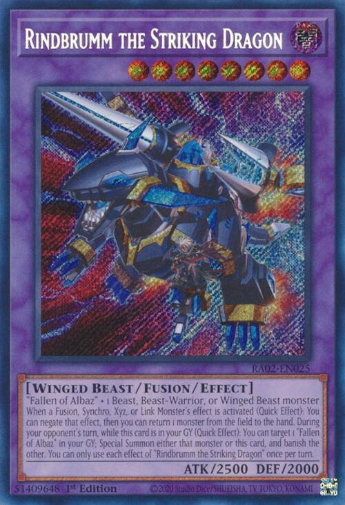 Rindbrumm the Striking Dragon (Secret Rare) RA02-EN025 card from 25th Anniversary Rarity Collection II