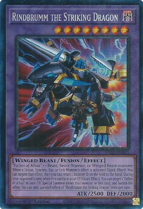 Rindbrumm the Striking Dragon (PCR) RA02-EN025 card from 25th Anniversary Rarity Collection II