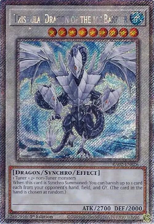 Trishula, Dragon of the Ice Barrier (Platinum Secret Rare) RA02-EN026 card from 25th Anniversary Rarity Collection II