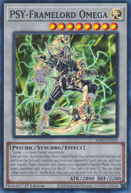 PSY-Framelord Omega RA02-EN028 card from 25th Anniversary Rarity Collection II