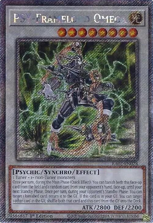 PSY-Framelord Omega (Platinum Secret Rare) RA02-EN028 card from 25th Anniversary Rarity Collection II