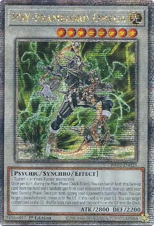 PSY-Framelord Omega (Quarter Century Secret Rare) RA02-EN028 card from 25th Anniversary Rarity Collection II