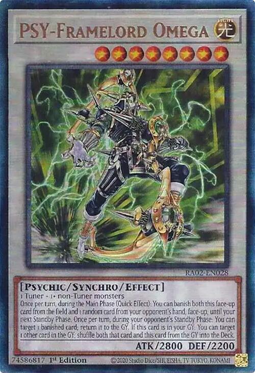 PSY-Framelord Omega (PUR) RA02-EN028 card from 25th Anniversary Rarity Collection II