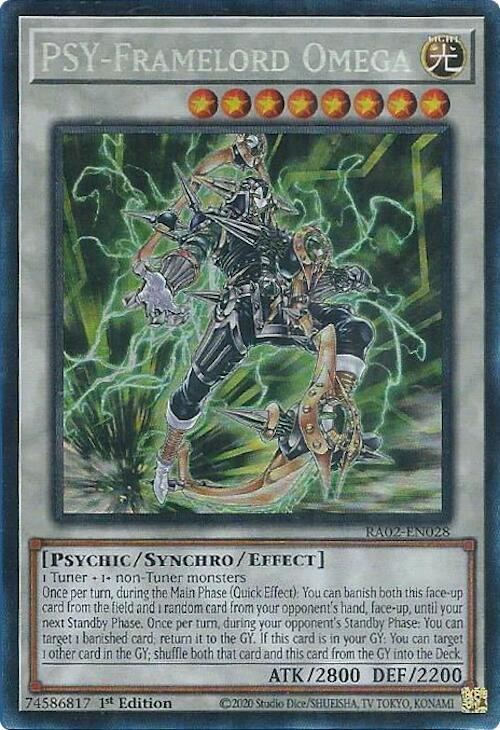 PSY-Framelord Omega (PCR) RA02-EN028 card from 25th Anniversary Rarity Collection II