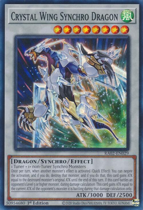 Crystal Wing Synchro Dragon RA02-EN029 card from 25th Anniversary Rarity Collection II