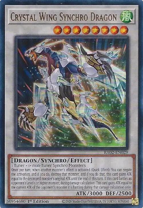 Crystal Wing Synchro Dragon (UR) RA02-EN029 card from 25th Anniversary Rarity Collection II