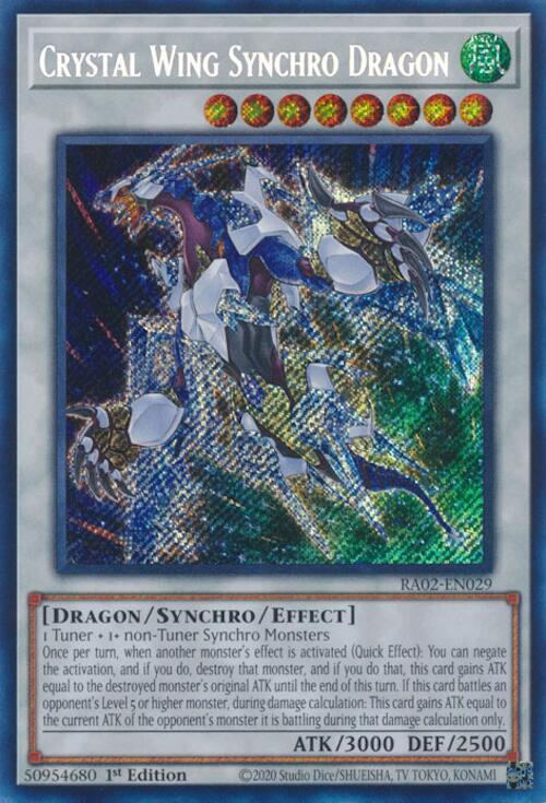 Crystal Wing Synchro Dragon (Secret Rare) RA02-EN029 card from 25th Anniversary Rarity Collection II