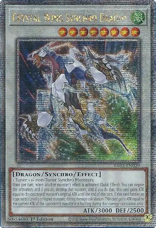Crystal Wing Synchro Dragon (Quarter Century Secret Rare) RA02-EN029 card from 25th Anniversary Rarity Collection II