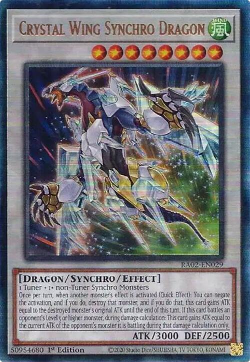 Crystal Wing Synchro Dragon (PUR) RA02-EN029 card from 25th Anniversary Rarity Collection II