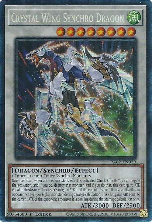 Crystal Wing Synchro Dragon (PCR) RA02-EN029 card from 25th Anniversary Rarity Collection II